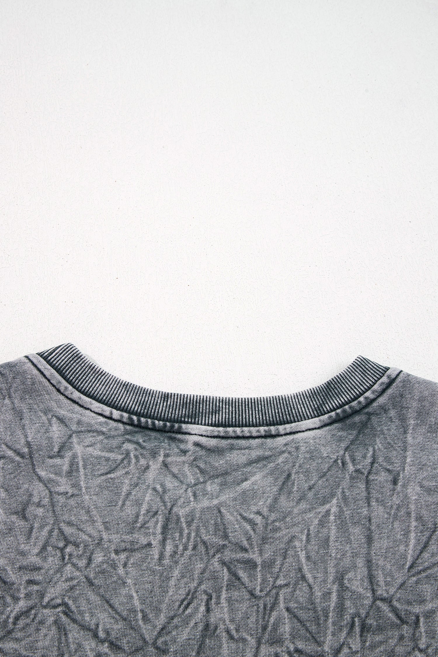 High-rise saved by grace Letter Embroidery Mineral Wash Loose Sweatshirt