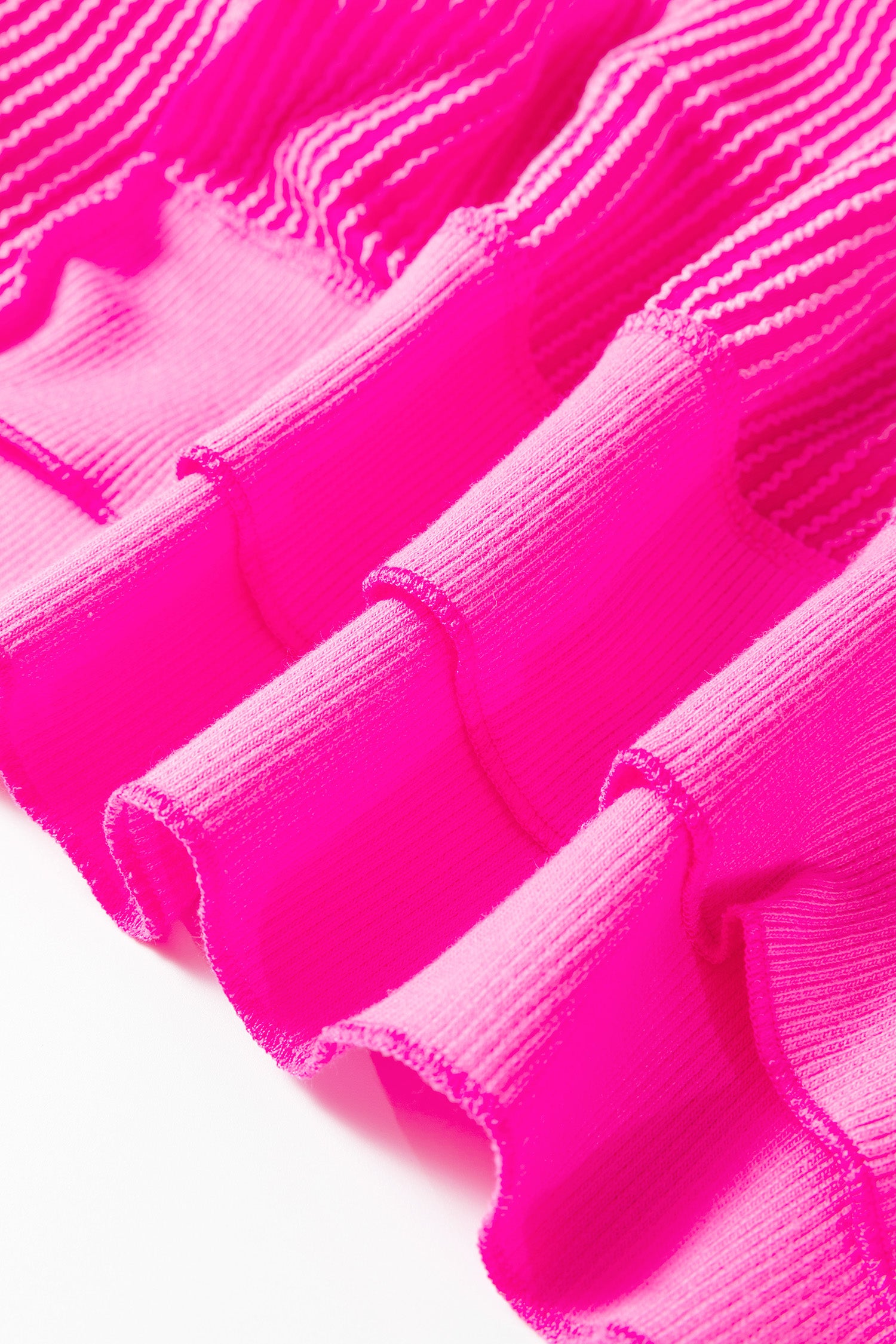 Rose Red Drop Shoulder Uneven Hem Plus Size Twisted Rib Top