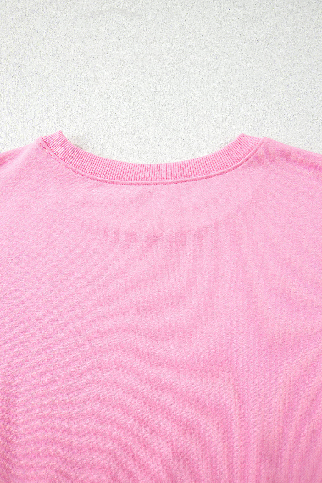 Pink Floral Bow Patched Exposed Seam Patchwork Slit Baggy Sweatshirt