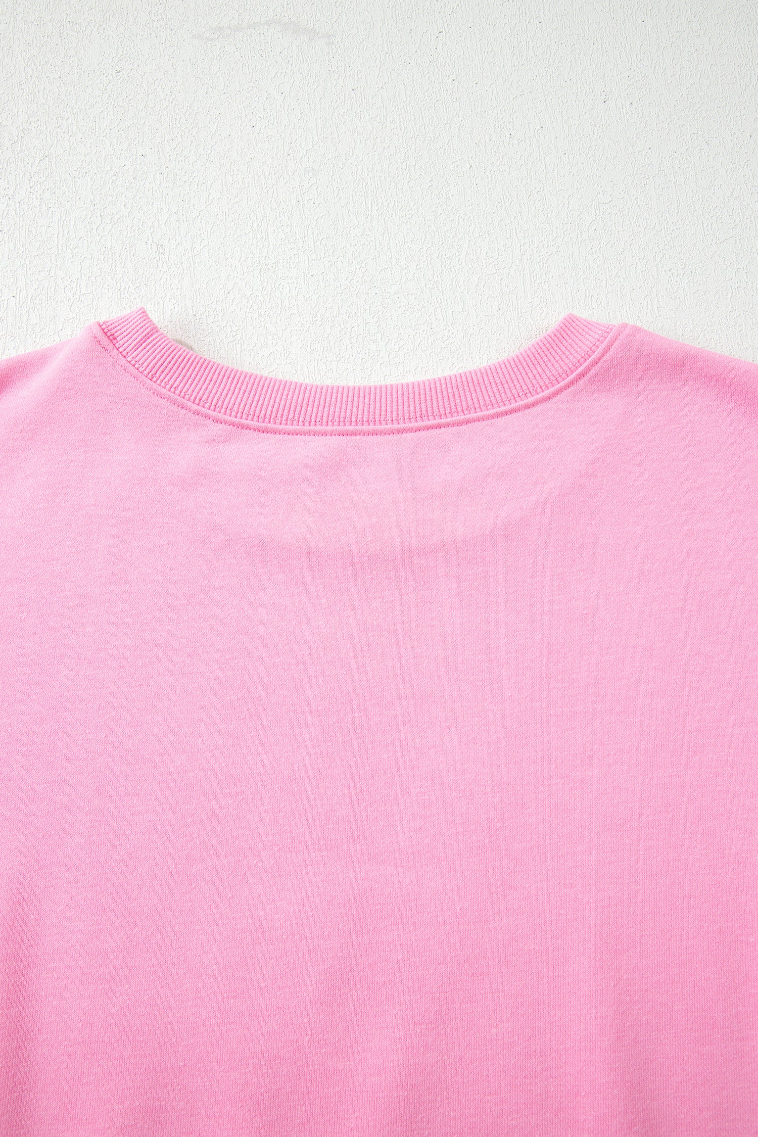 Pink Floral Bow Patched Exposed Seam Patchwork Slit Baggy Sweatshirt