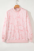 Pink Camo Mock Neck Baggy Sweatshirt